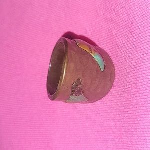 Vintage Brass Turquoise Ring